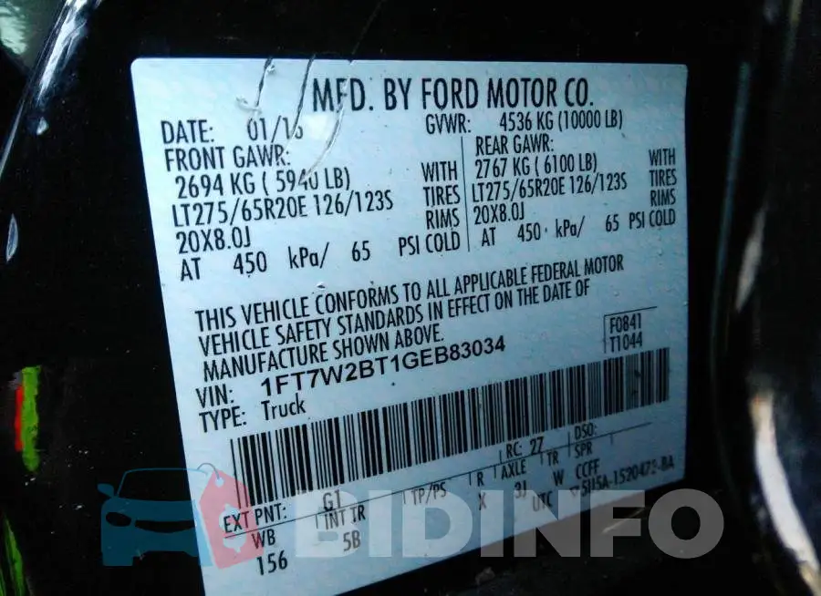 1FT7W2BT1GEB83034 Photo# 9