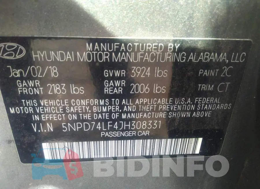 5NPD74LF4JH308331 Photo# 9
