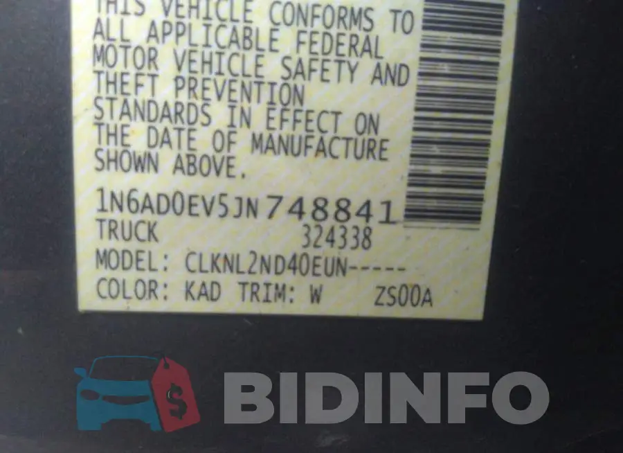 1N6AD0EV5JN748841 Photo# 9