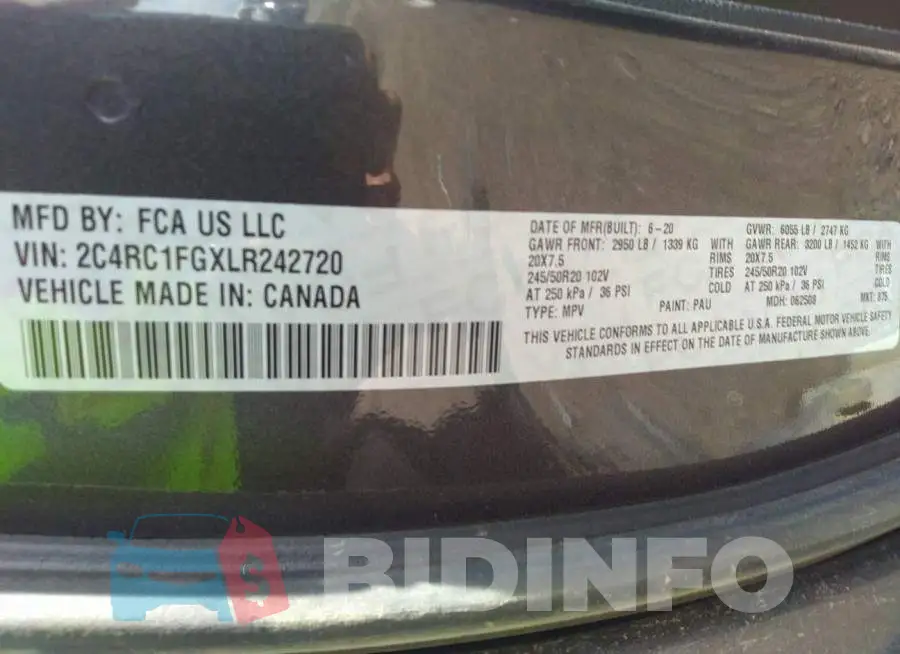 2C4RC1FGXLR242720 Photo# 9