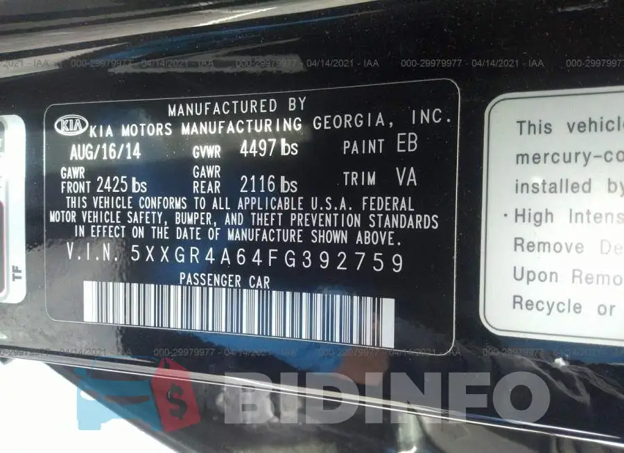 5XXGR4A64FG392759 Photo# 9