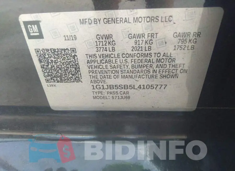 1G1JB5SB5L4105777 Photo# 9
