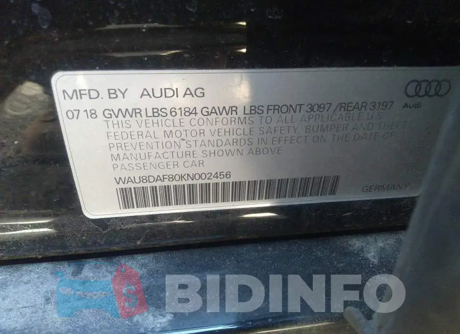WAU8DAF80KN002456 Photo# 9