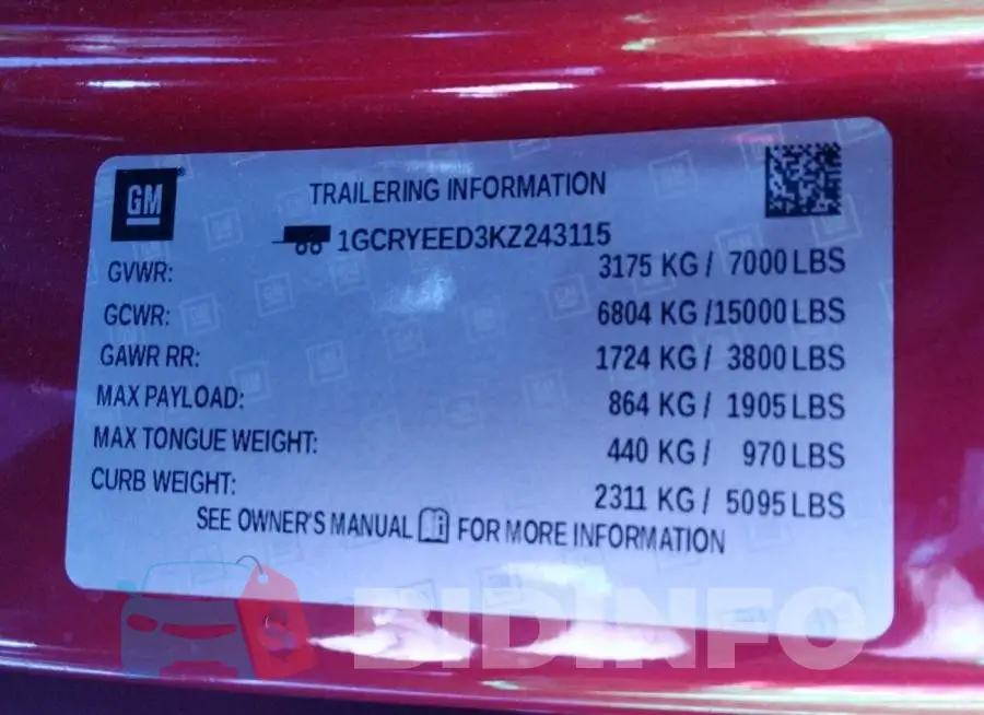 1GCRYEED3KZ243115 Photo# 9