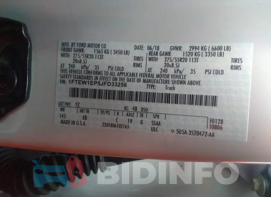 1FTEW1EP5JFD33258 Photo# 9