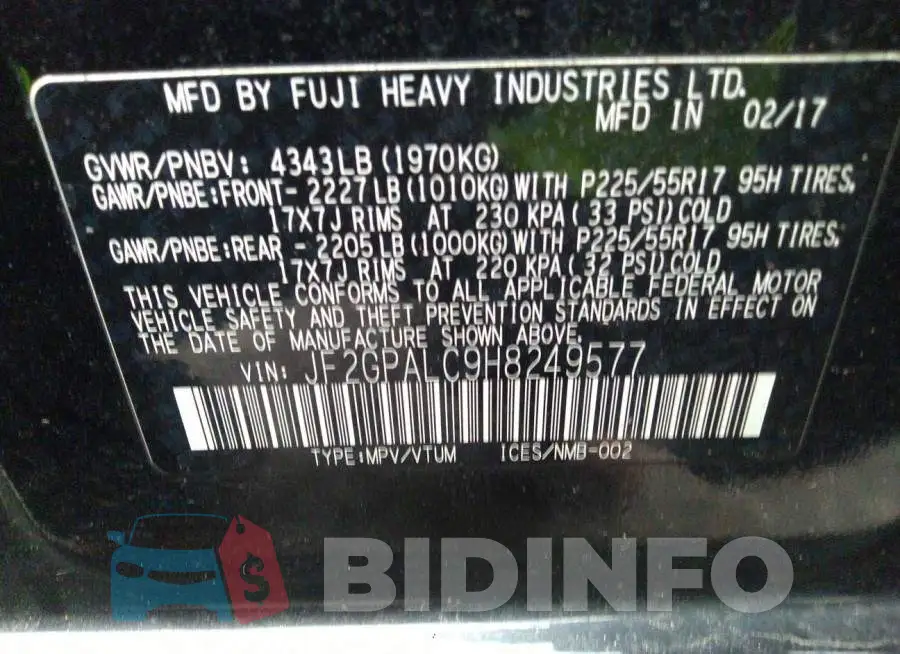 JF2GPALC9H8249577 Photo# 9