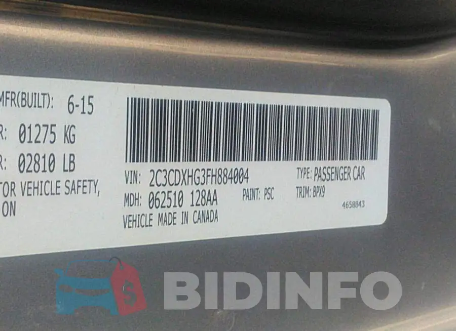 2C3CDXHG3FH884004 Photo# 9