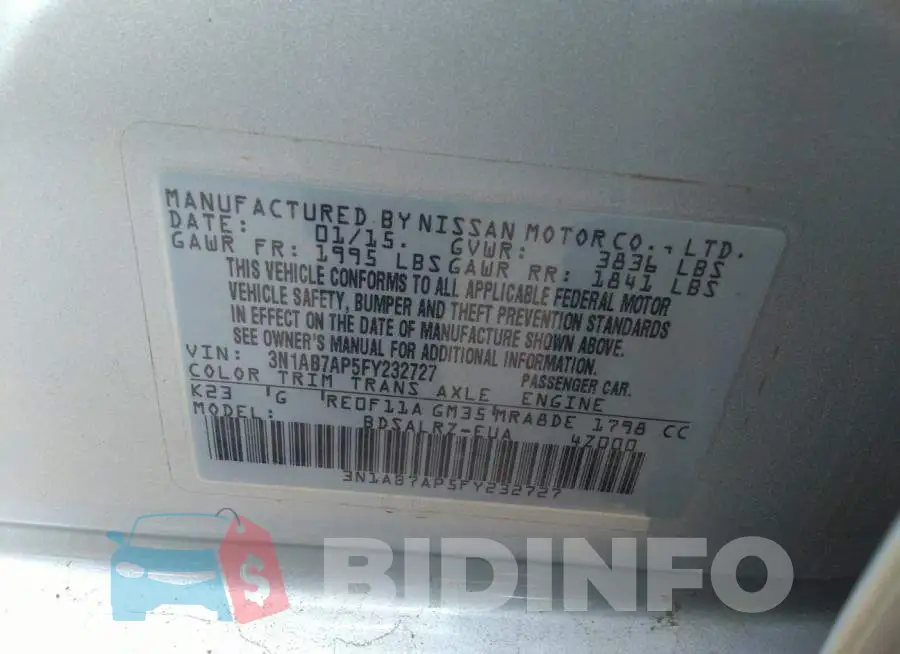 3N1AB7AP5FY232727 Photo# 9