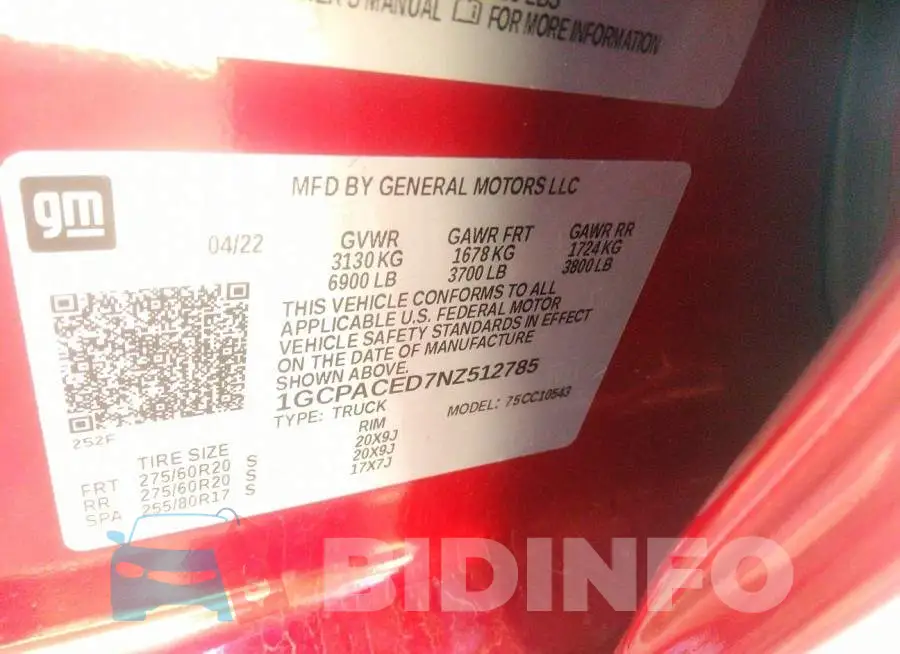 1GCPACED7NZ512785 Photo# 9