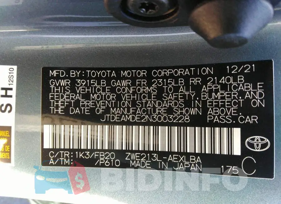 JTDEAMDE2N3003228 Photo# 9
