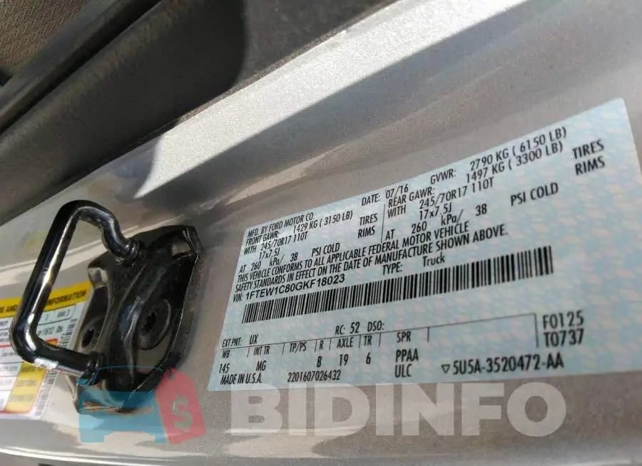 1FTEW1C80GKF18023 Photo# 9