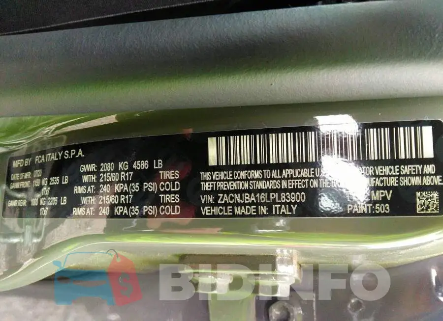 ZACNJBA16LPL83900 Photo# 9