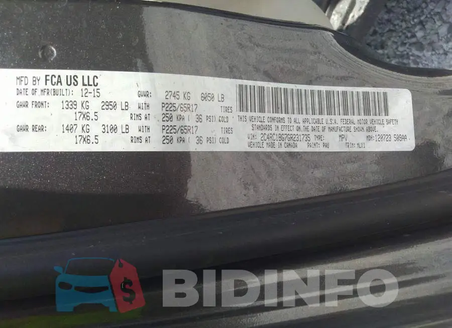 2C4RC1BG7GR231735 Photo# 9