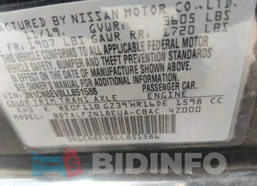 3N1CN8EV8LL851586 Photo# 9