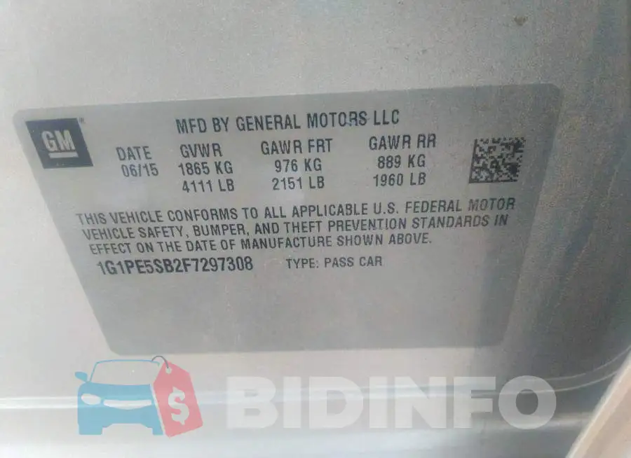 1G1PE5SB2F7297308 Photo# 9