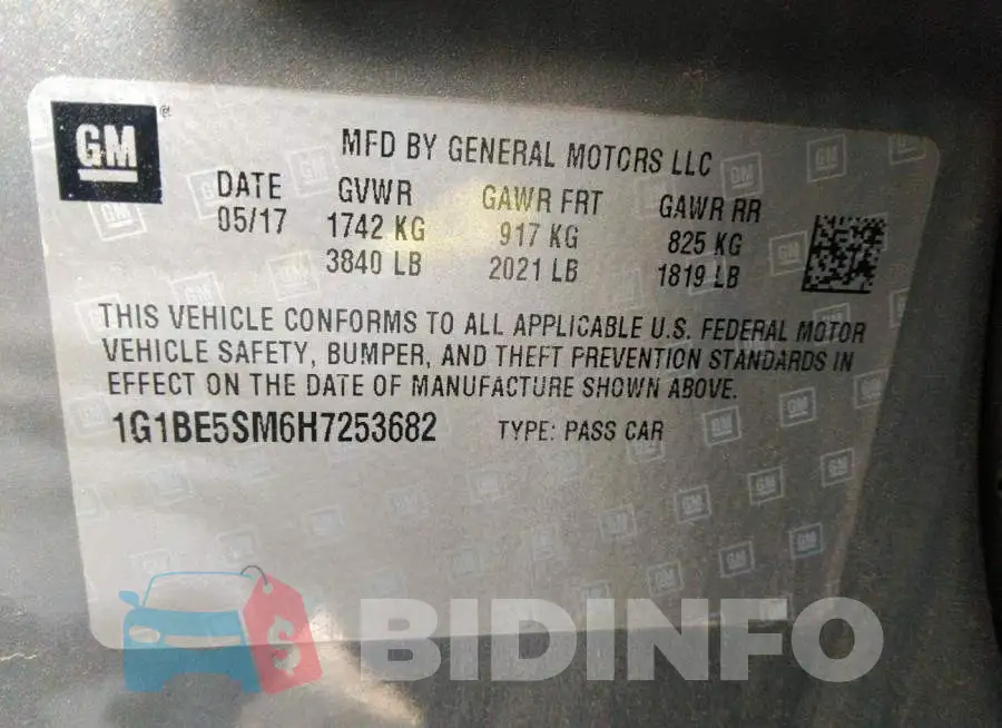 1G1BE5SM6H7253682 Photo# 9