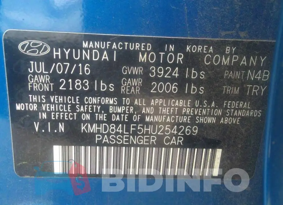 KMHD84LF5HU254269 Photo# 9