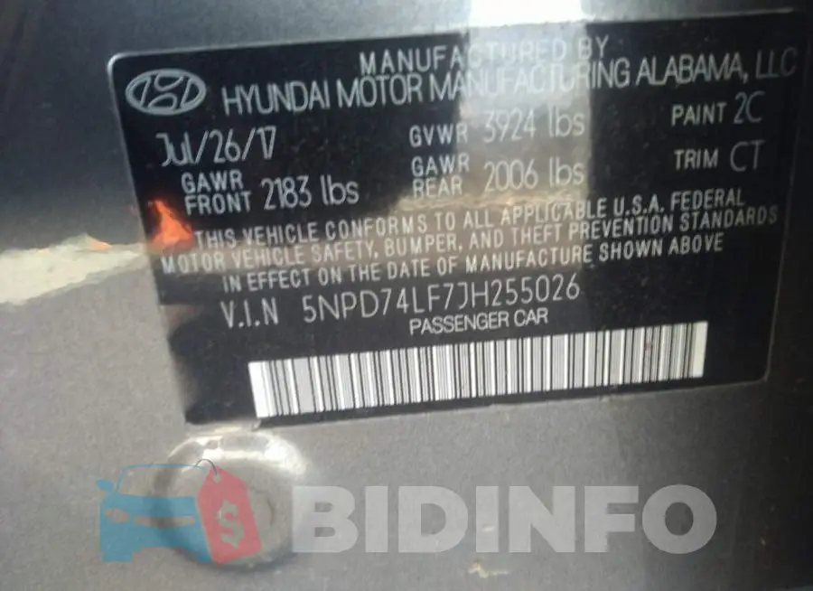 5NPD74LF7JH255026 Photo# 9