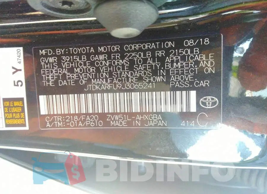 JTDKARFU9J3065241 Photo# 9