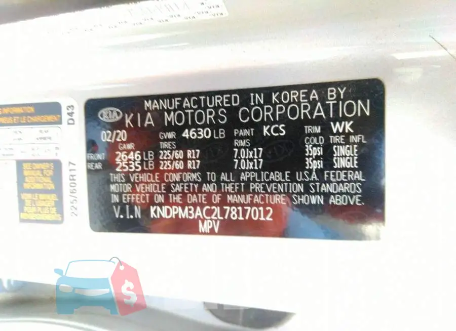 KNDPM3AC2L7817012 Photo# 9