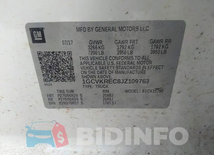 1GCVKREC8JZ109763 Photo# 9
