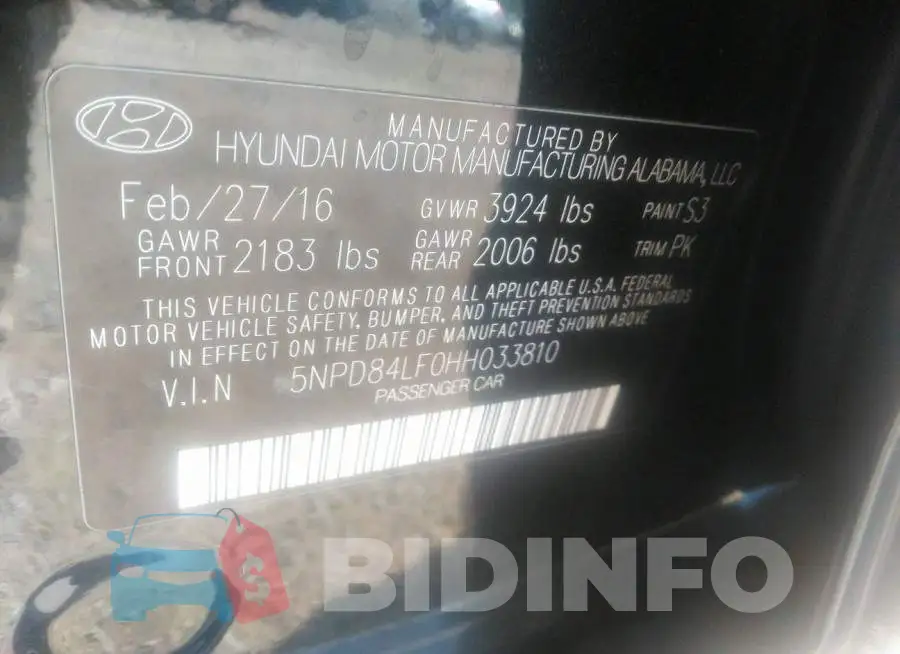 5NPD84LF0HH033810 Photo# 9