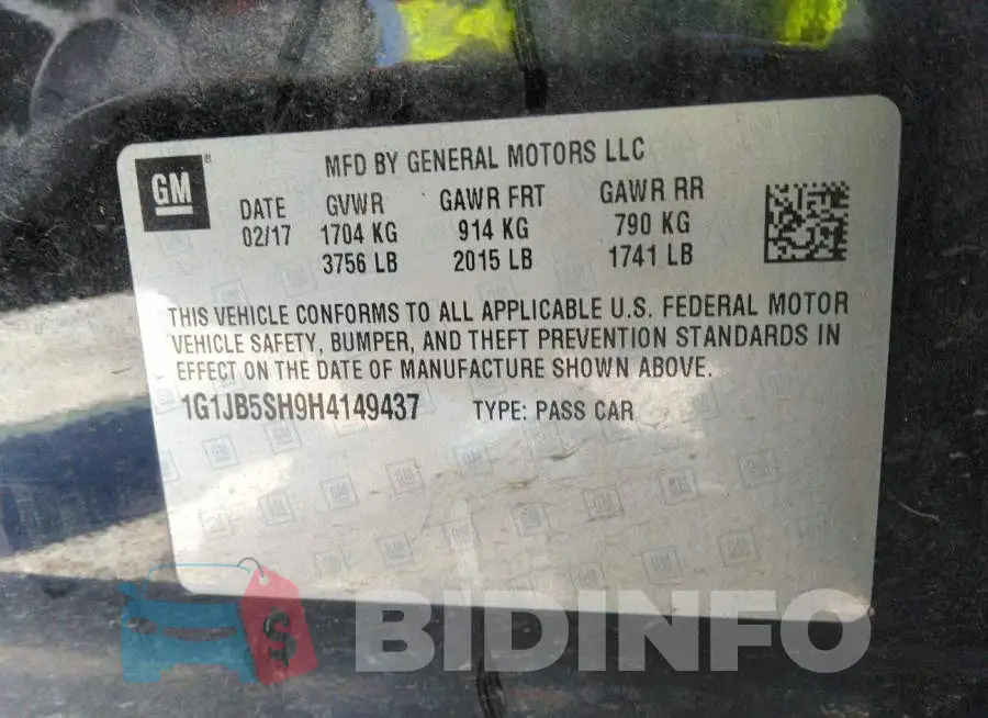 1G1JB5SH9H4149437 Photo# 9