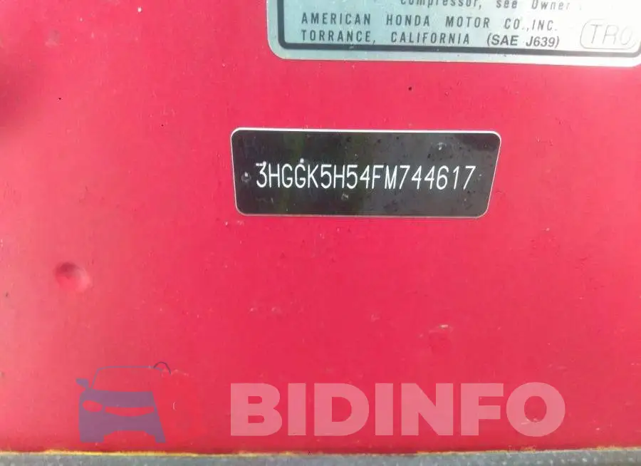 3HGGK5H54FM744617 Photo# 9