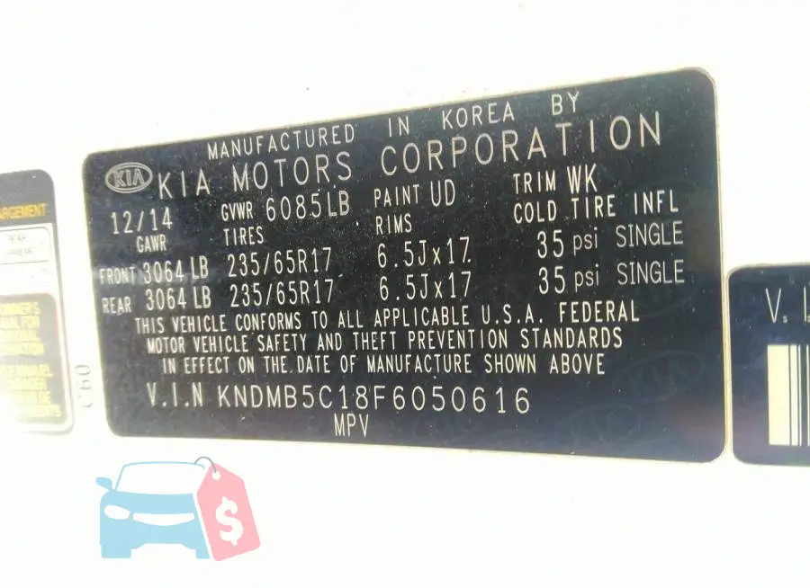 KNDMB5C18F6050616 Photo# 9