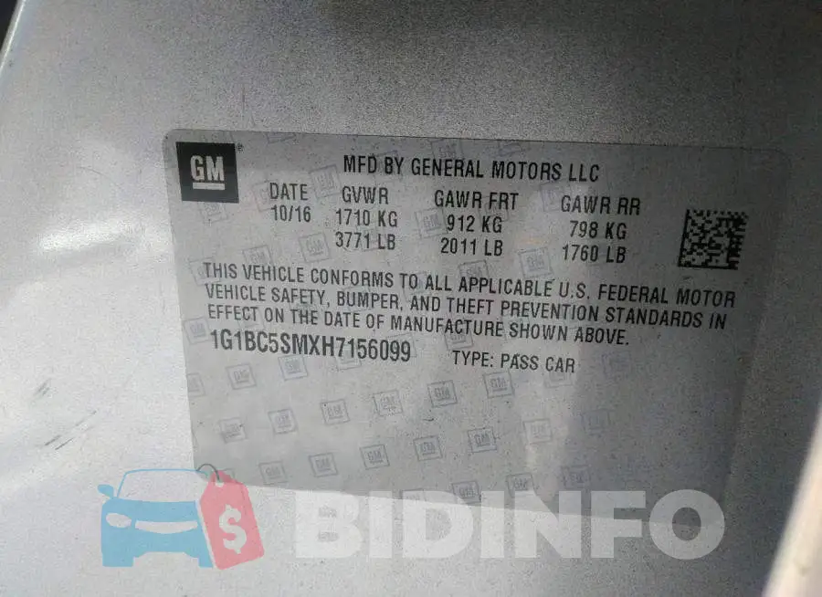 1G1BC5SMXH7156099 Photo# 9