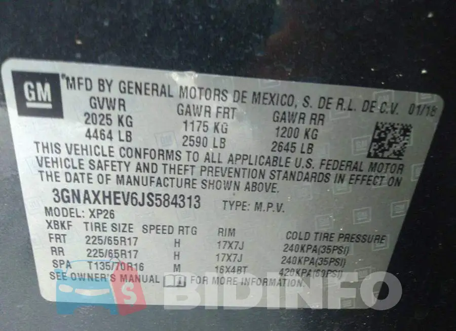 3GNAXHEV6JS584313 Photo# 9