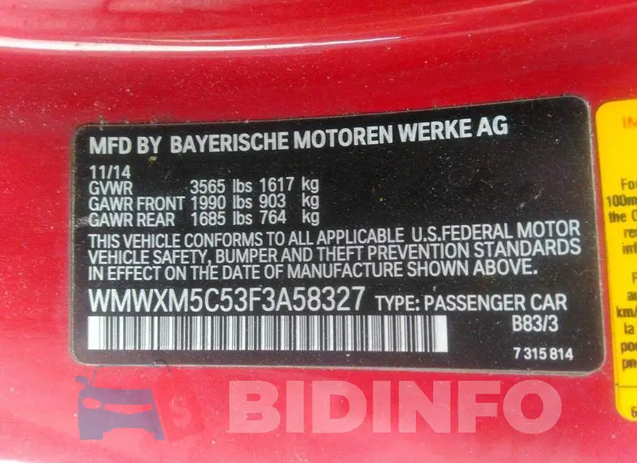 WMWXM5C53F3A58327 Photo# 9