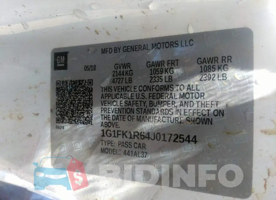 1G1FK1R64J0172544 Photo# 9
