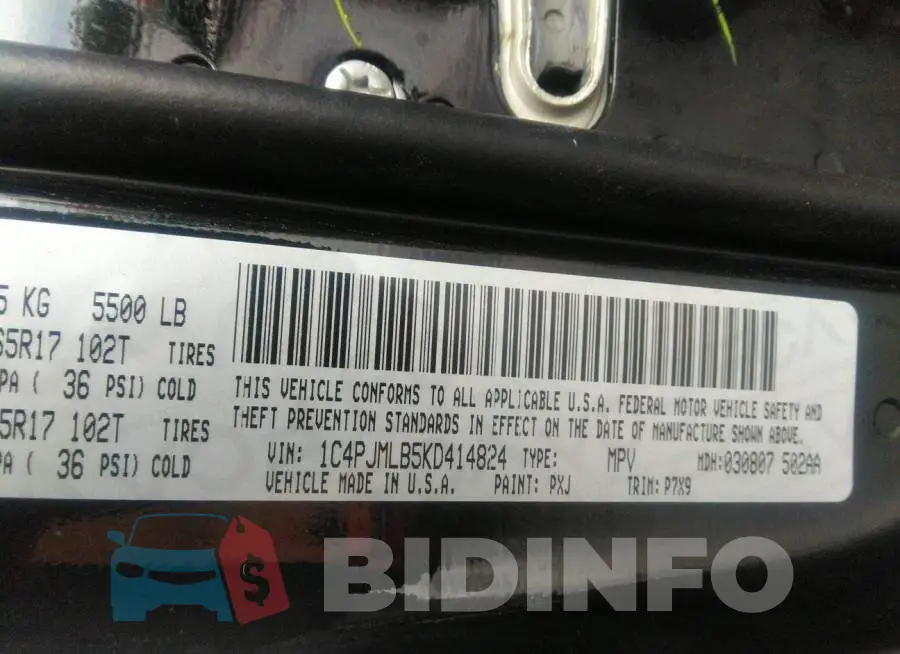 1C4PJMLB5KD414824 Photo# 9
