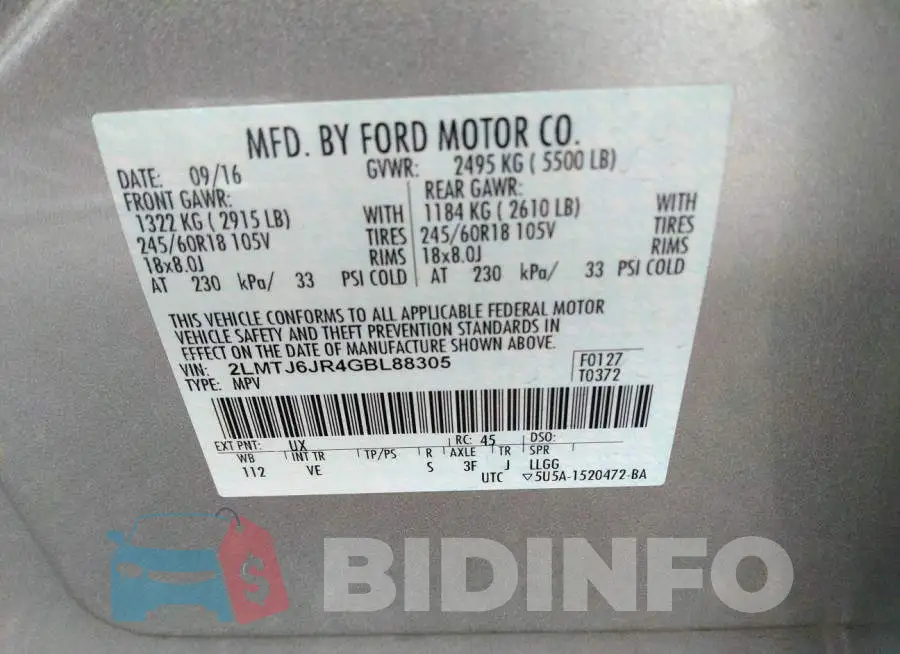 2LMTJ6JR4GBL88305 Photo# 9