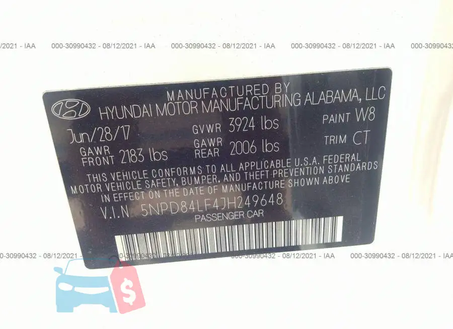 5NPD84LF4JH249648 Photo# 9