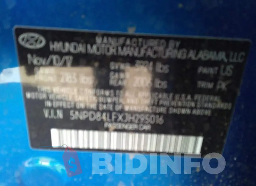 5NPD84LFXJH295016 Photo# 9