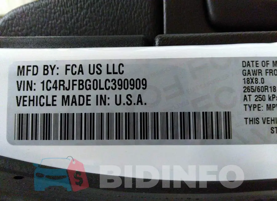 1C4RJFBG0LC390909 Photo# 9