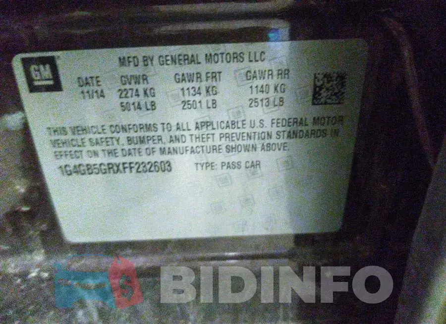 1G4GB5GRXFF232603 Photo# 9