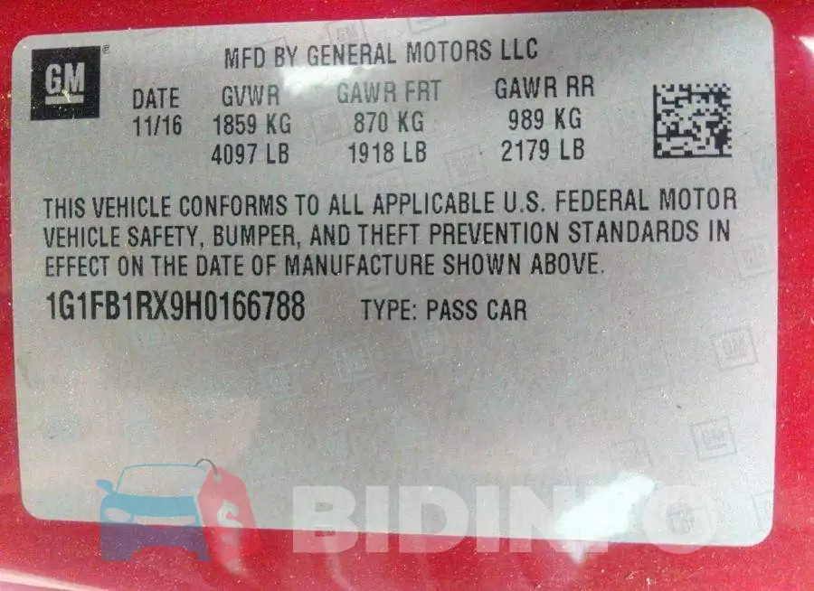 1G1FB1RX9H0166788 Photo# 9
