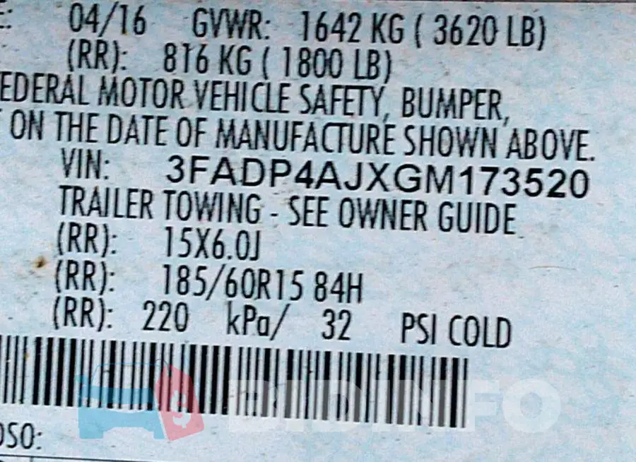 3FADP4AJXGM173520 Photo# 9