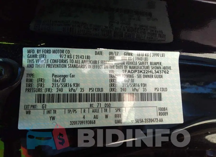 1FADP3K22HL343762 Photo# 9