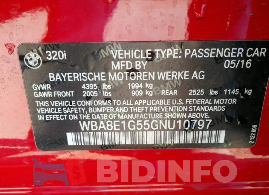 WBA8E1G55GNU10797 Photo# 9