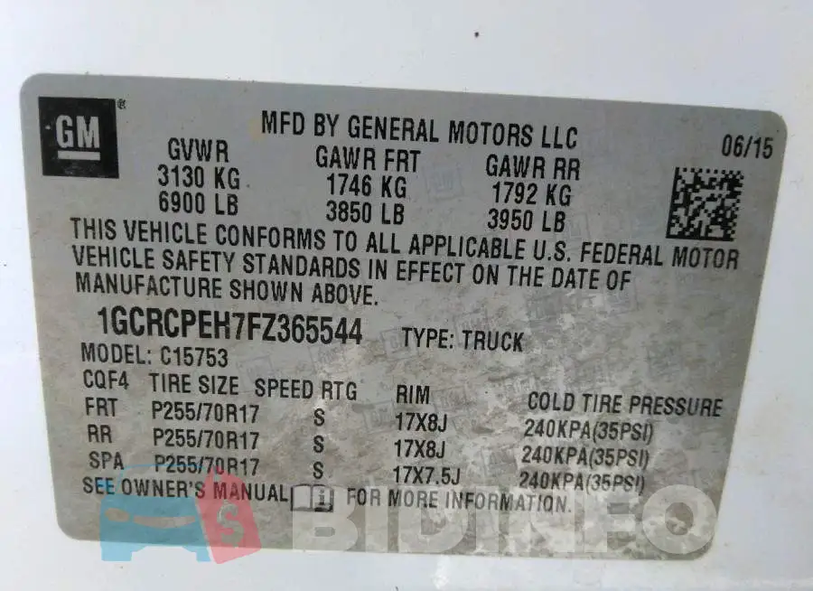 1GCRCPEH7FZ365544 Photo# 9