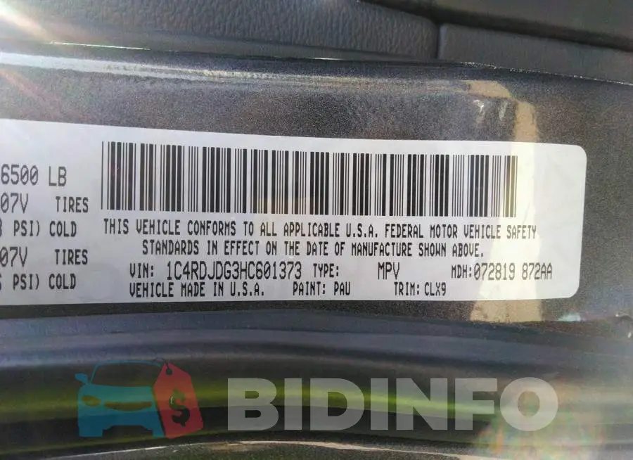 1C4RDJDG3HC601373 Photo# 9