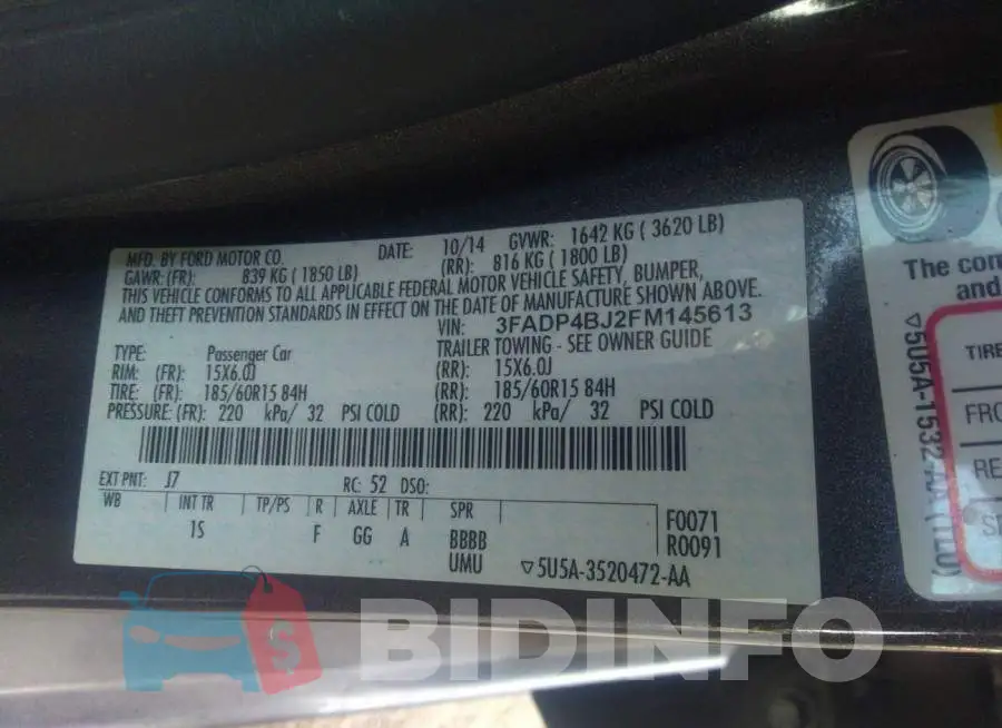 3FADP4BJ2FM145613 Photo# 9