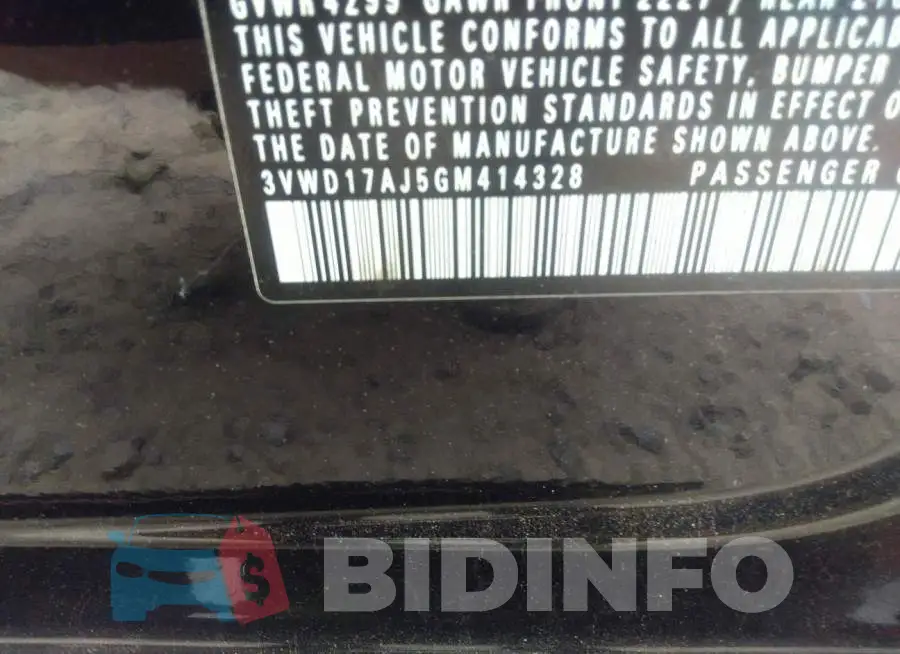 3VWD17AJ5GM414328 Photo# 9