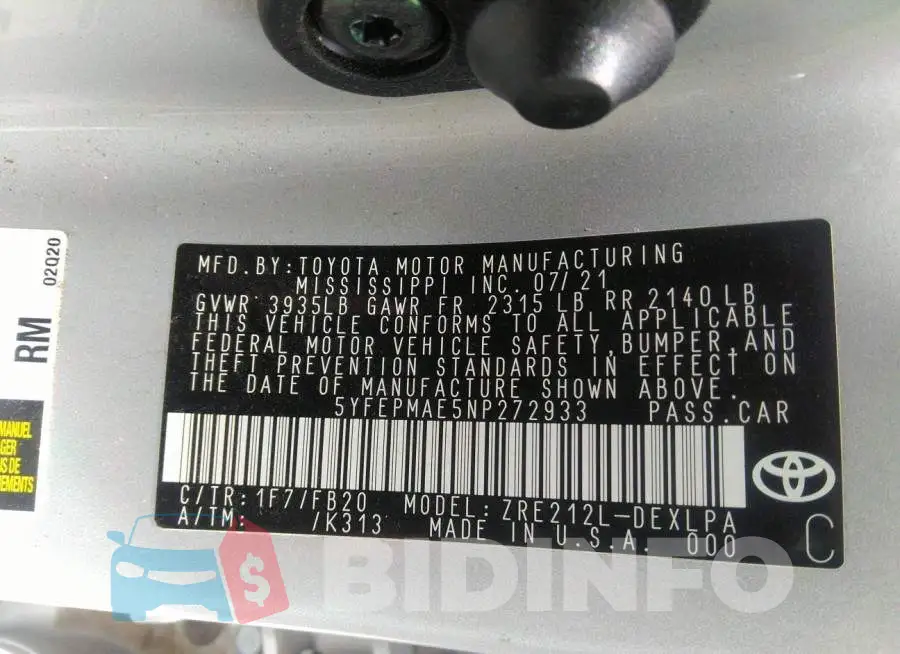 5YFEPMAE5NP272933 Photo# 9