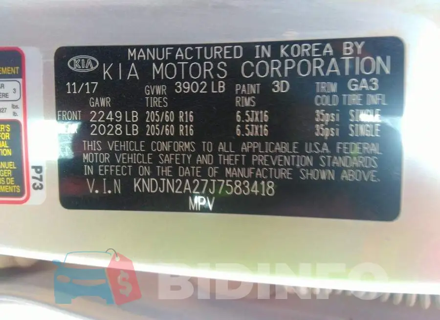 KNDJN2A27J7583418 Photo# 9