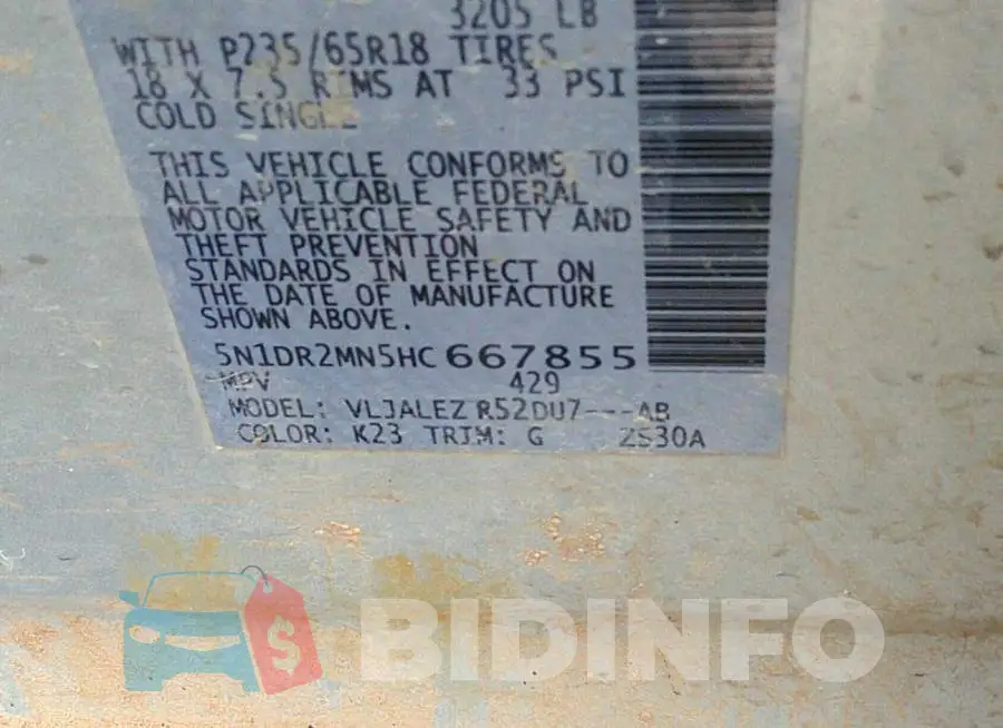 5N1DR2MN5HC667855 Photo# 9